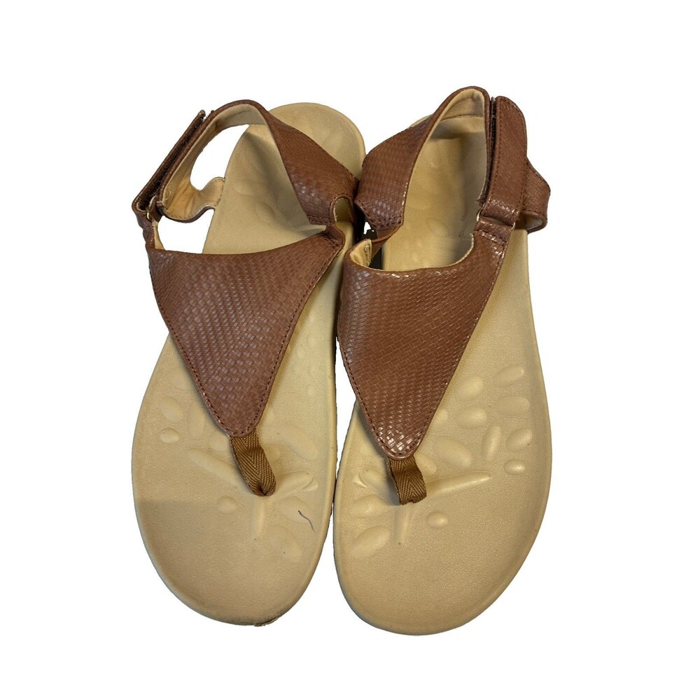 Megnya Women's Arch Support Orthotic Thong Sandals, Brown, Size 9